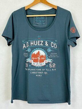 Apres Velo Alpe d'Huez T-Shirt Bicycle Cycling Biking Graphic Athleisure XL